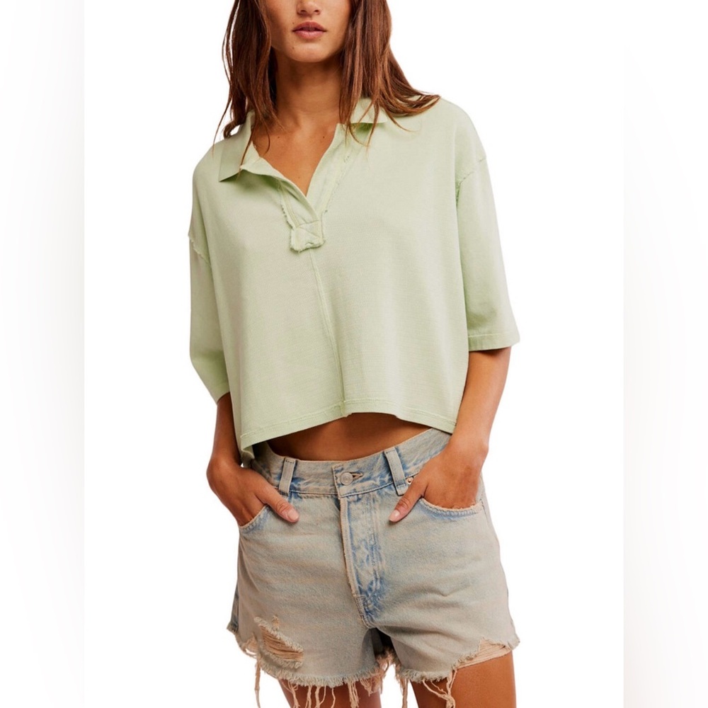 We The Free 100% Cotton Denmark Boxy Polo Top Size Large NWT